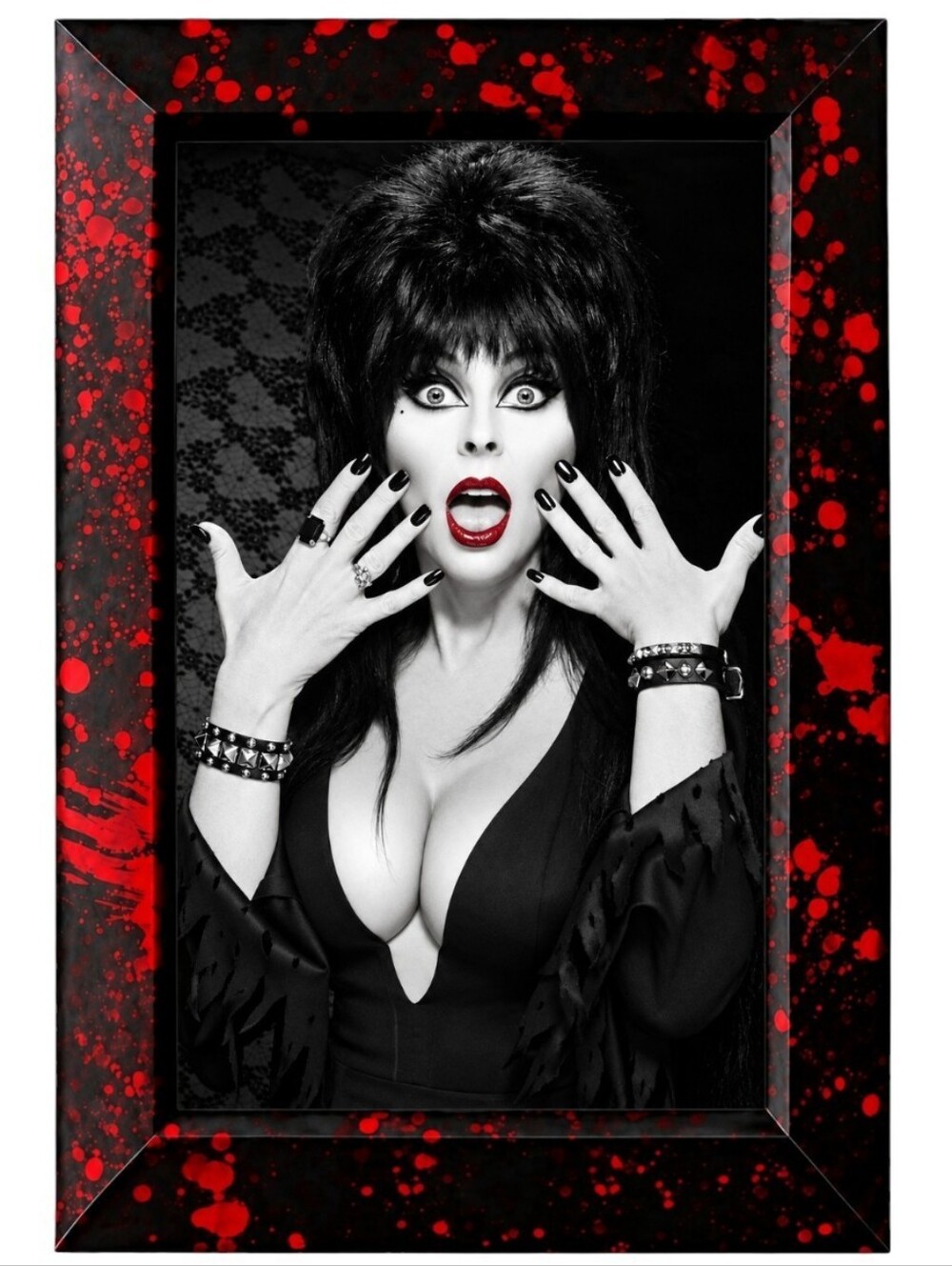 Elvira Framed Horror Queen Cult Classic Gothic Punk Rock Biker Goth Vintage 80s